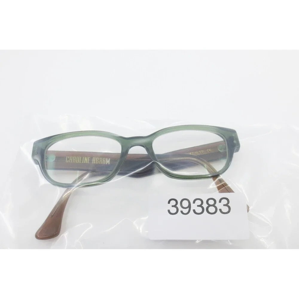 Caroline Abram Vinny 08 Green Amber Cat Eye Eyeglass Frames France 47-19-140
